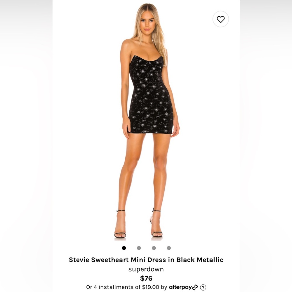 superdown Black Metallic Mini Dress